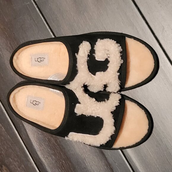 UGG Black / Cream Slides Slippers US7 - Picture 8 of 8